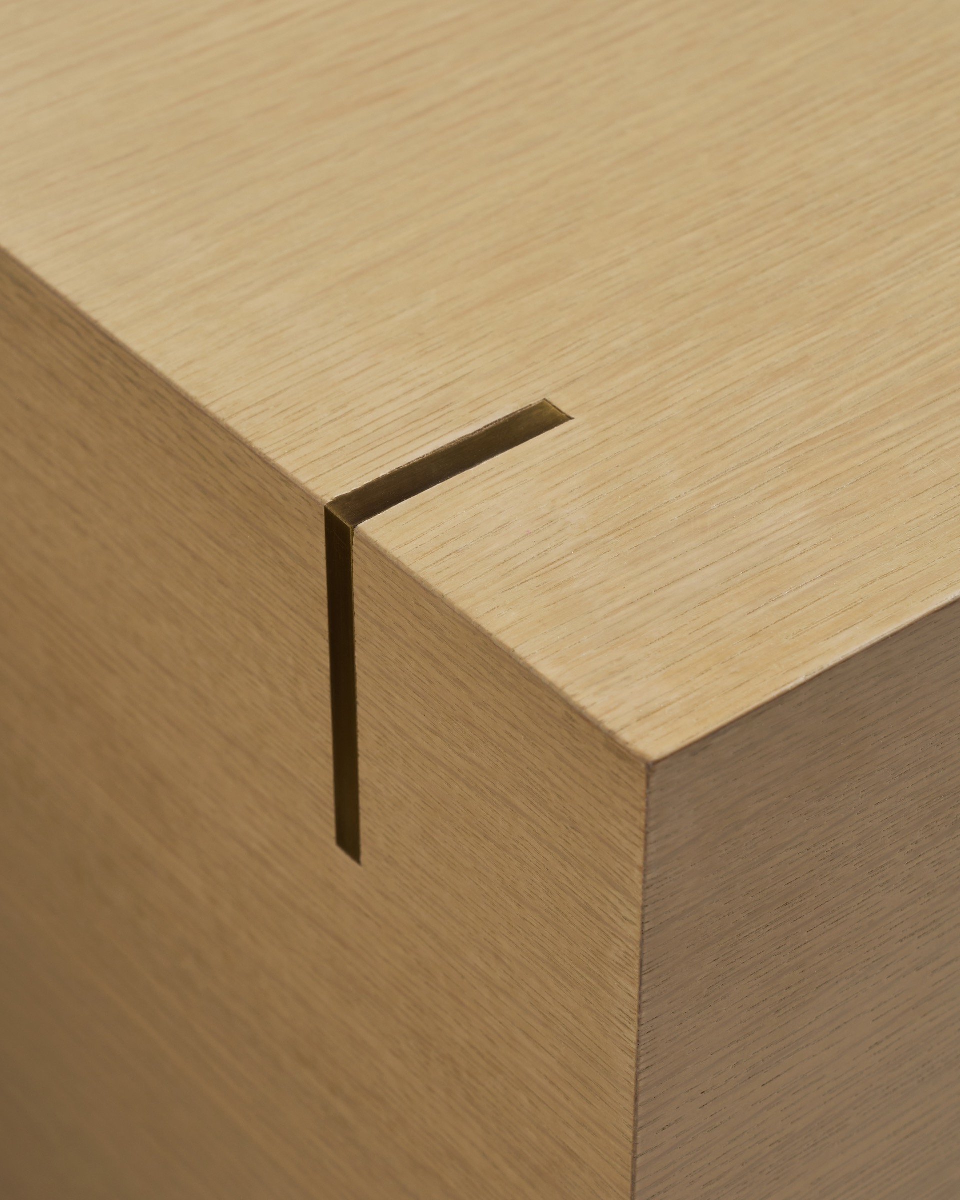 oak veneer and brass accents